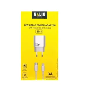 Kucni punjac GALIO FAST 2in1 20W (GL02C) Type C (Tip C) / iPhone (Lightning) beli