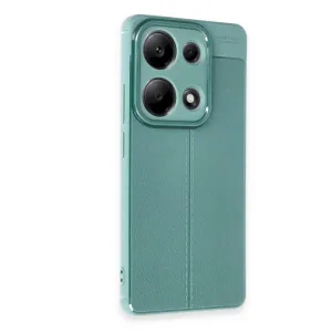 Silikonska futrola IMITACIJA KOZE NO4 za iPhone 16e maslinasto zelena
