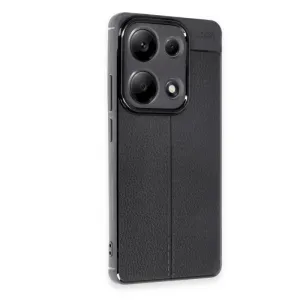 Silikonska futrola IMITACIJA KOZE NO4 za iPhone 16e crna