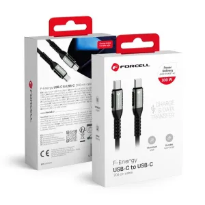 FORCELL F-ENERGY C260 kabal (kabl) Type C na Type C QC4.0 PD 5A 100W Cafule 2 m crni