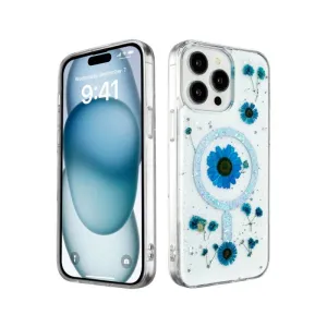Futrola Luxury Flowers za iPhone 16 Pro (6.3) plava