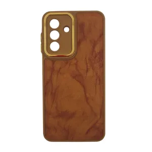 Futrola Leather sa Niklovanim obodom za Samsung A065 Galaxy A06 braon
