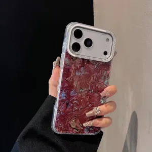 Futrola Luxury Mermer za iPhone 16 bordo