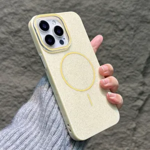 Futrola Glitter MagSafe za iPhone 16 Pro zuta