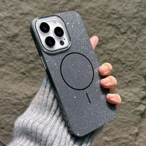 Futrola Glitter MagSafe za iPhone 16 Pro crna