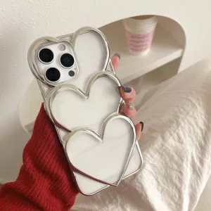 Futrola Triple Heart za iPhone 17 Pro srebrna