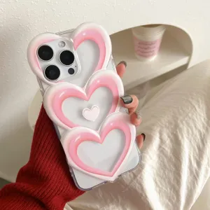 Futrola Triple Heart za iPhone 17 roze
